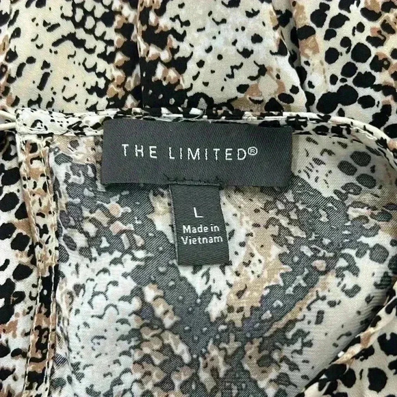 The Limited snake print a symmetrical Women’s Large blouse long sleeve top - Picture 11 of 12